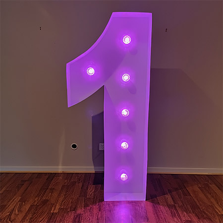 1 Marquee Light Up Number (5ft / 1.5M) Party Hire