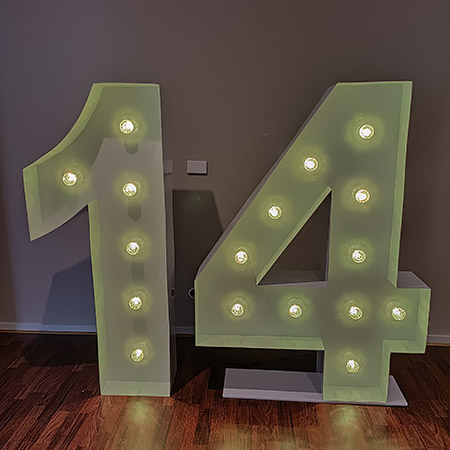 14 Marquee Light Up Number (5ft / 1.5M) Party Hire