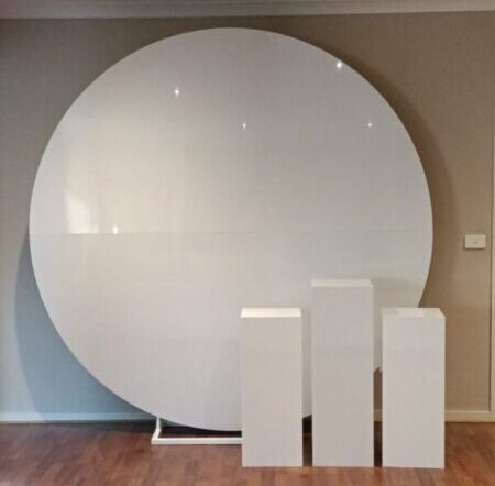 White Acrylic Round Backdrop Only