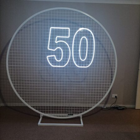 Neon 50 Sign Party Hire