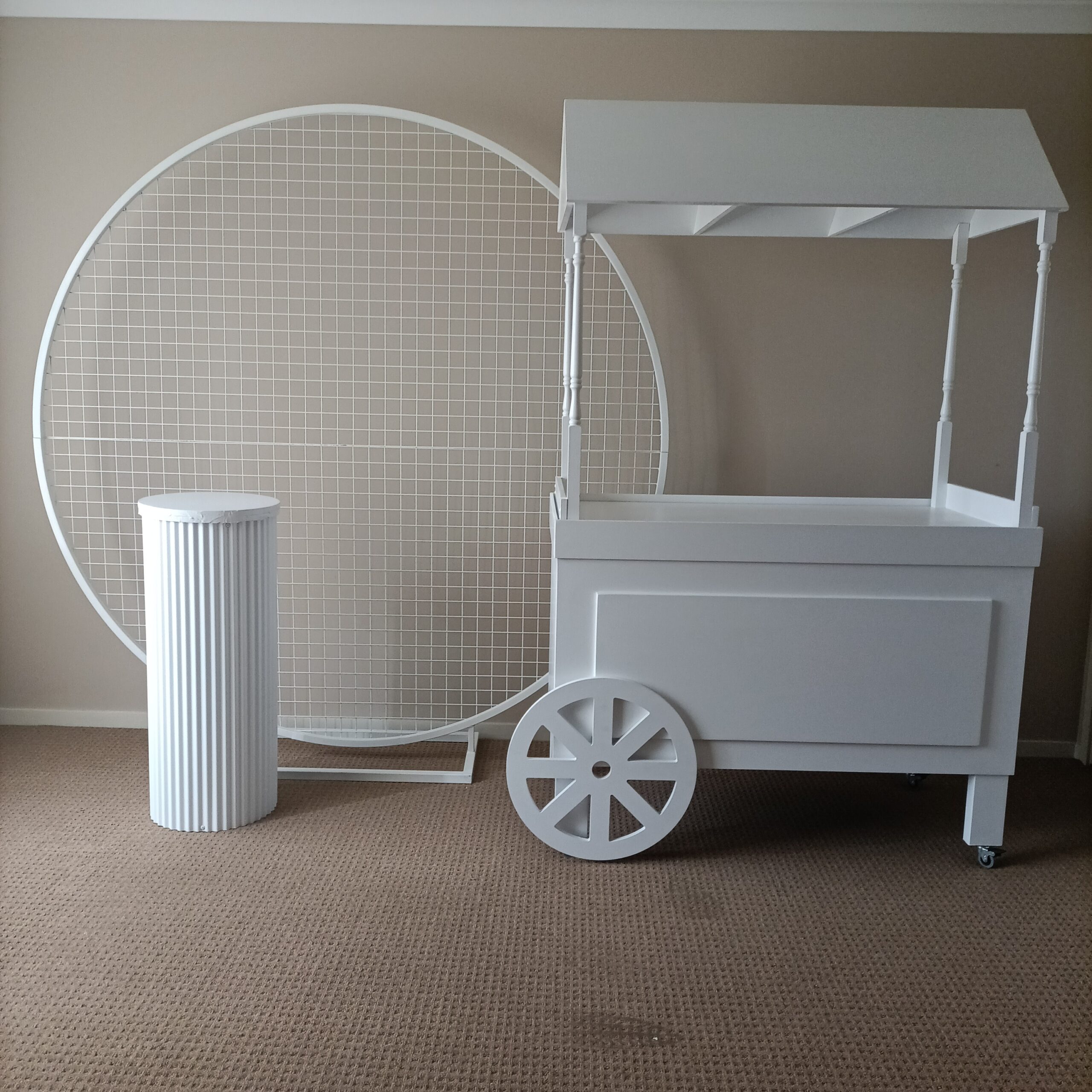 3. White Mesh Candy Cart Party Package