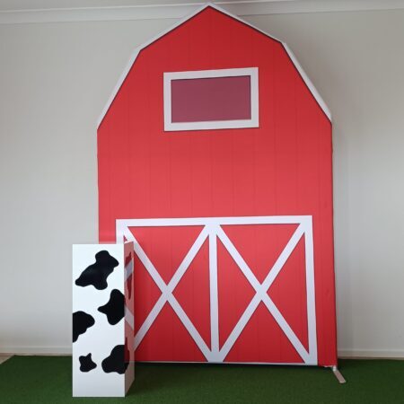 Barn Theme Backdrop Red Hire FROM - The Backdrop Station